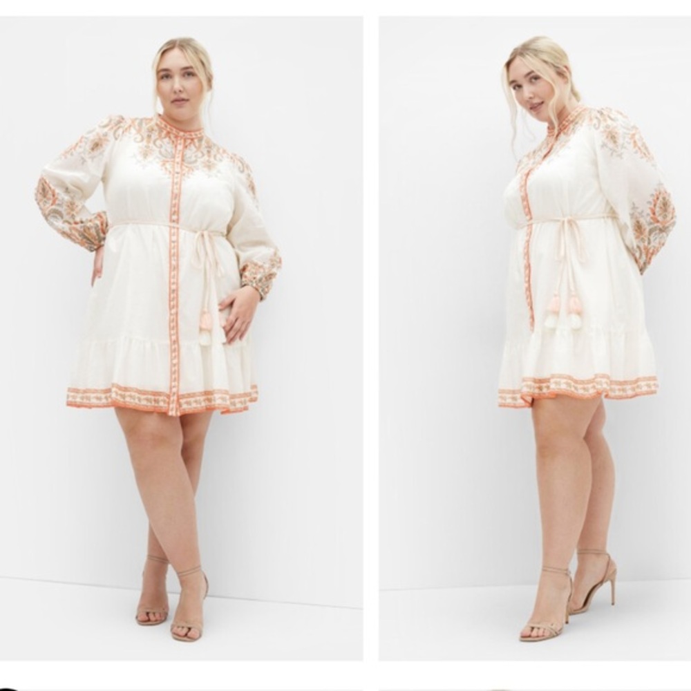 NEW City Chic CHLOE Ivory Paisley MINI Dress